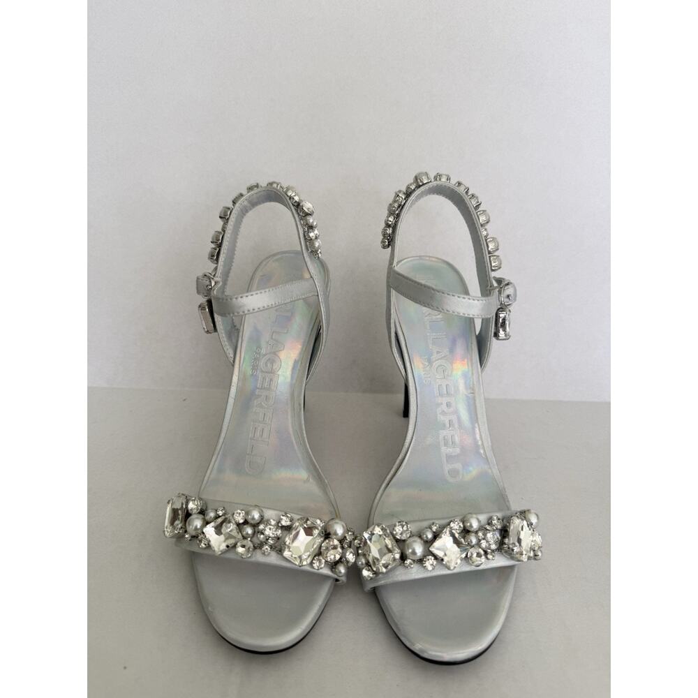 Karl Lagerfeld Claude Iridescent Metallic Napa Ankle Strap